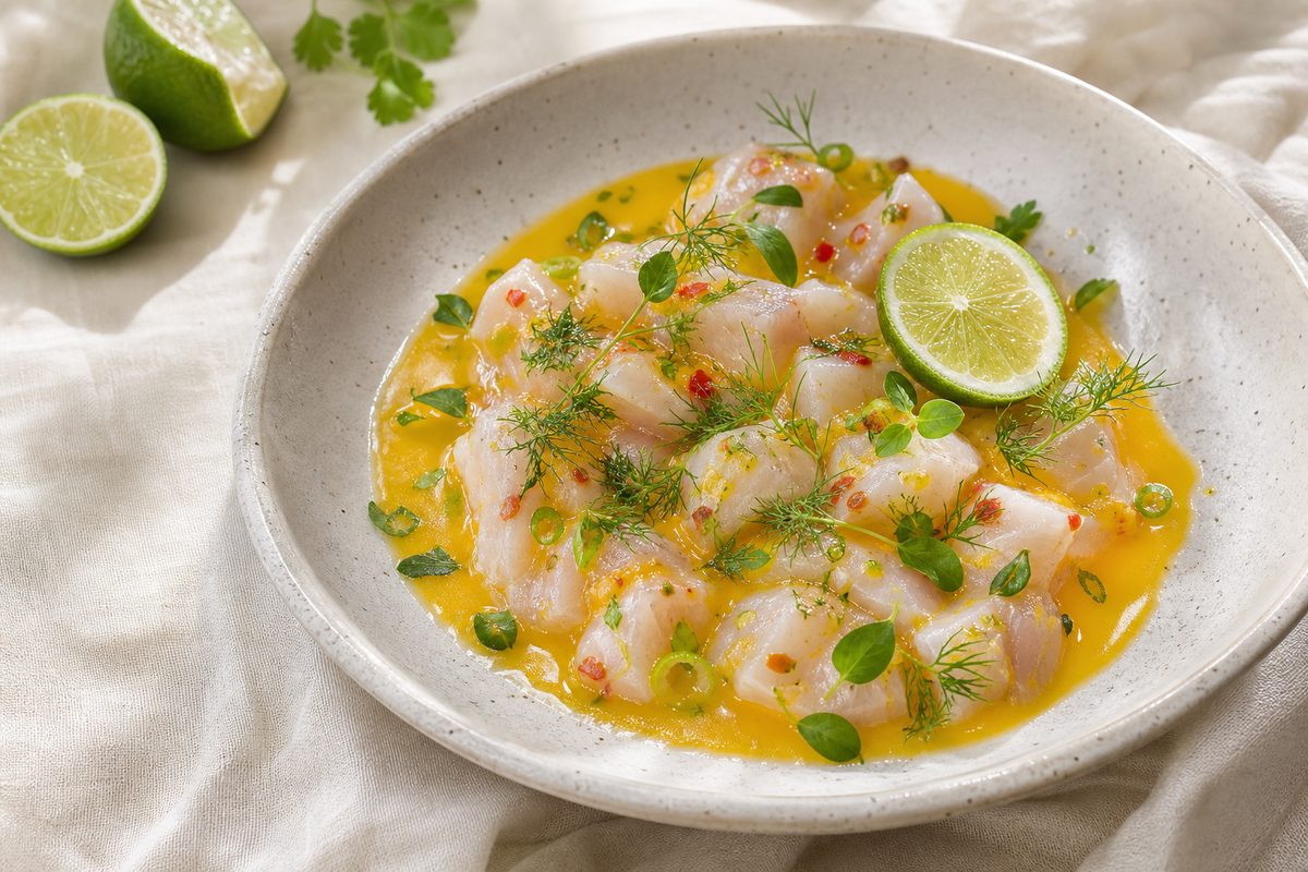 Sea Bass Ceviche with Aji Amarillo